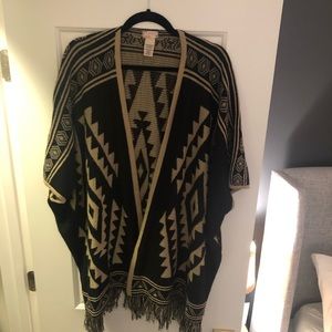 + FREE PEOPLE + Boho Aztec Fringe Cardigan